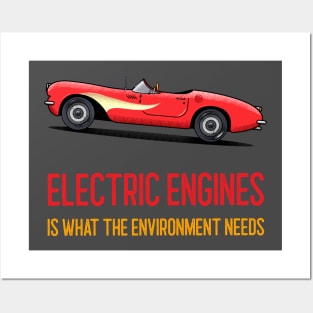 Electric Cars (Engines) Posters and Art